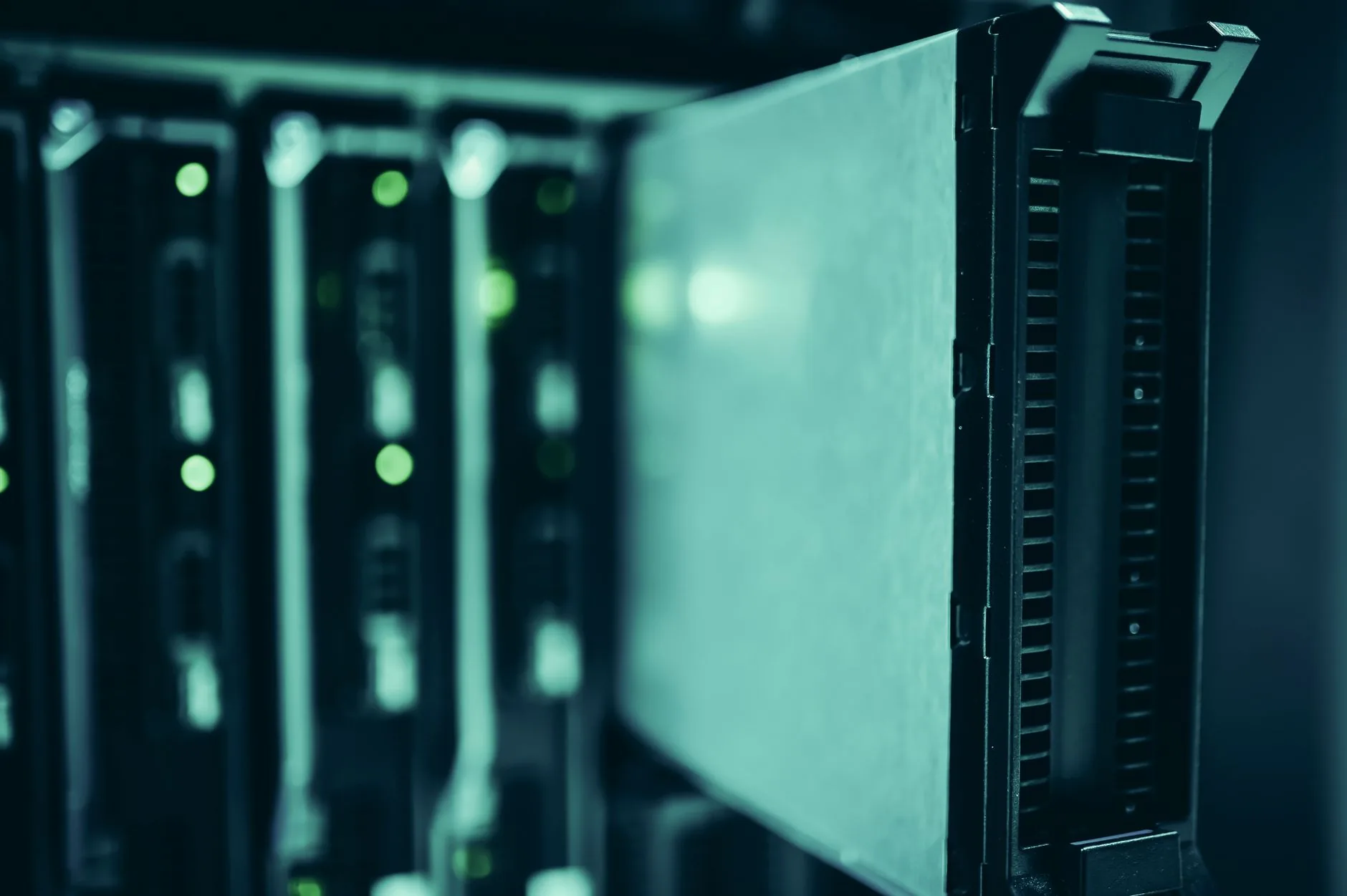 Server racks in a modern cloud data center representing AWS infrastructure architecture